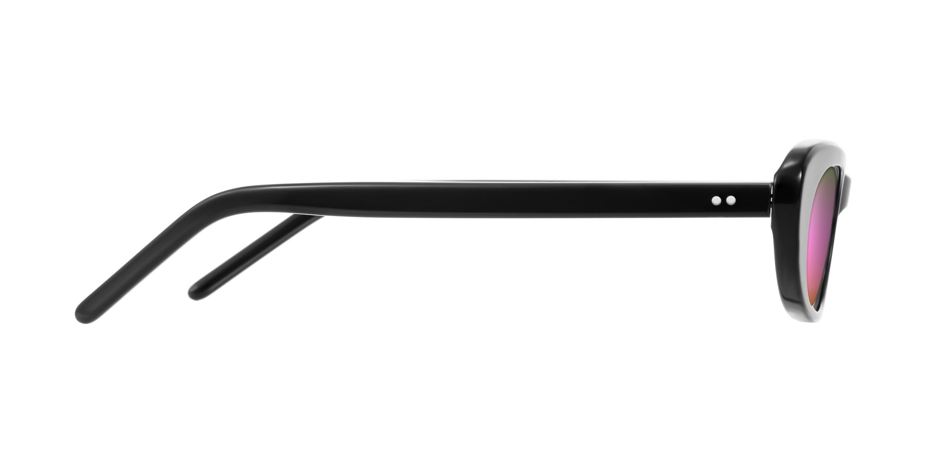 Side of Enzio in Black with Pink Mirrored Lenses