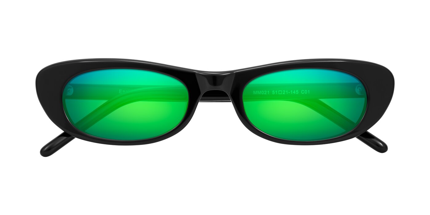 Enzio - Black Flash Mirrored Sunglasses