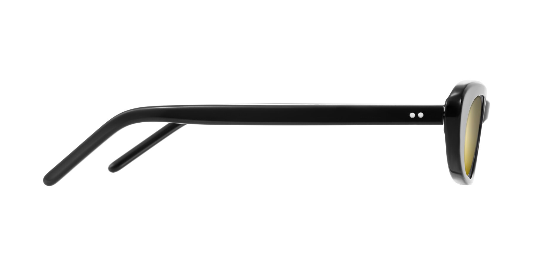 Side of Enzio in Black with Gold Mirrored Lenses