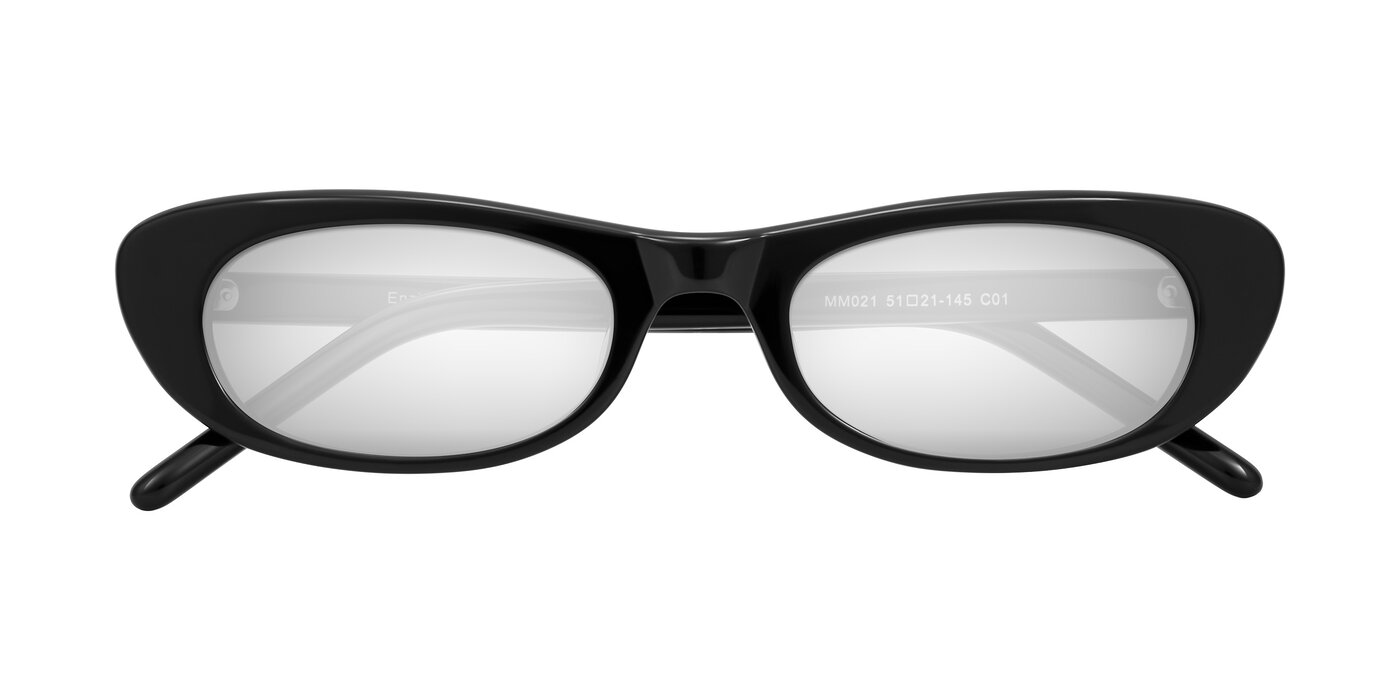 Enzio - Black Flash Mirrored Sunglasses