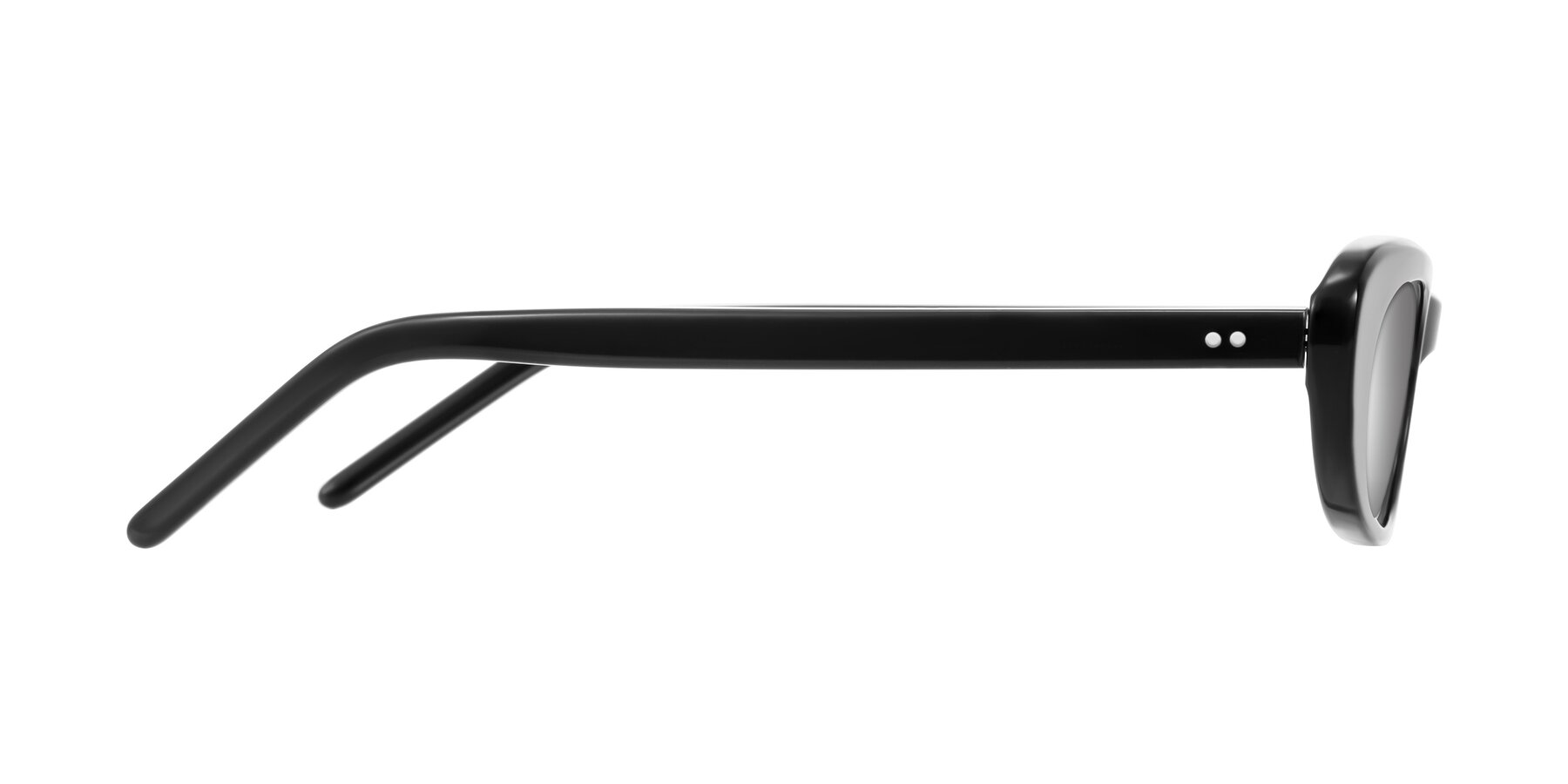 Side of Enzio in Black with Silver Mirrored Lenses