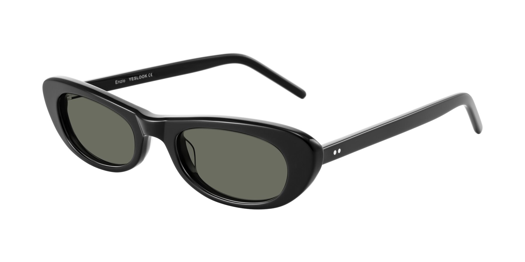 Angle of Enzio in Black with Gray Polarized Lenses