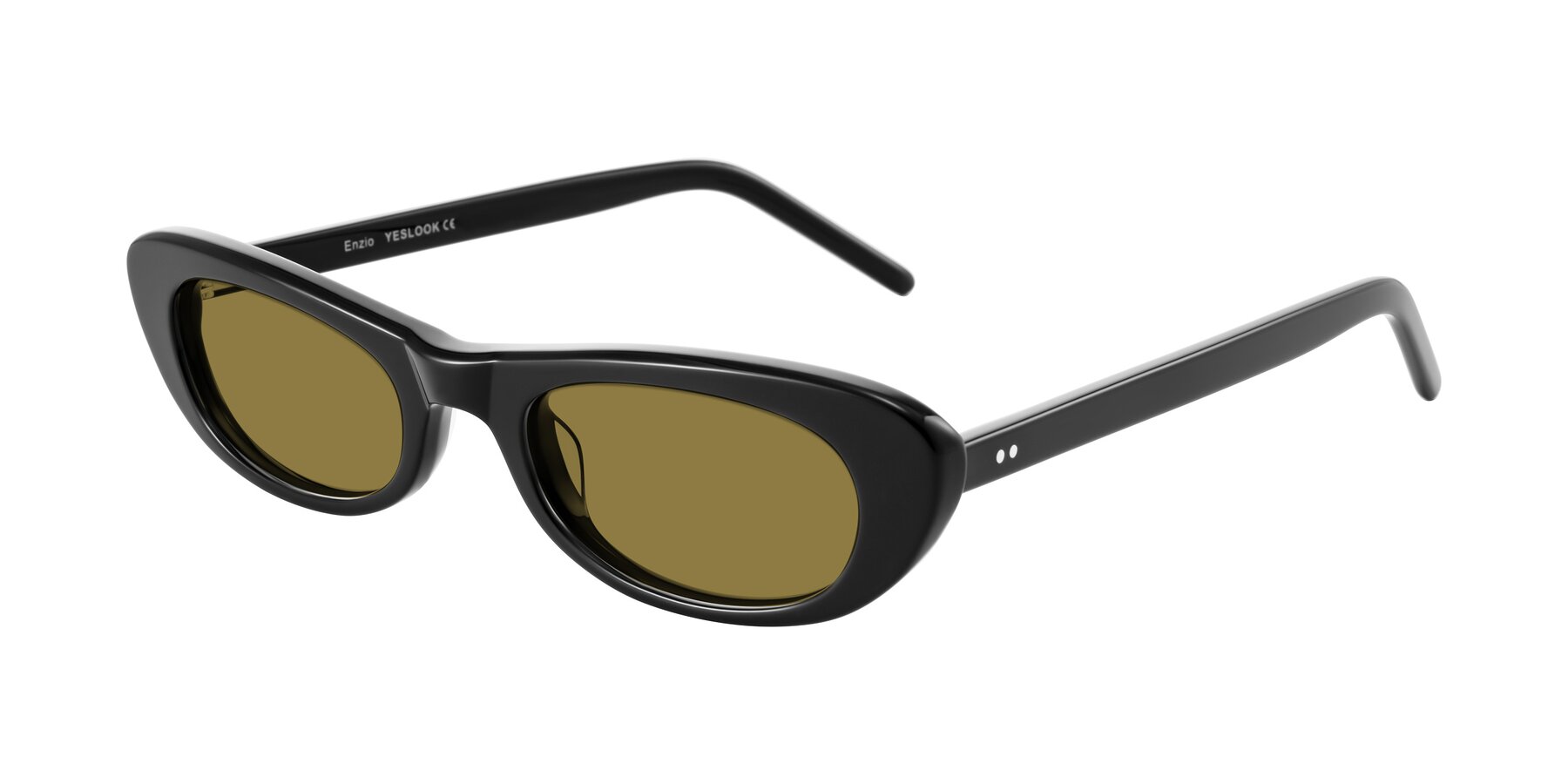 Angle of Enzio in Black with Brown Polarized Lenses