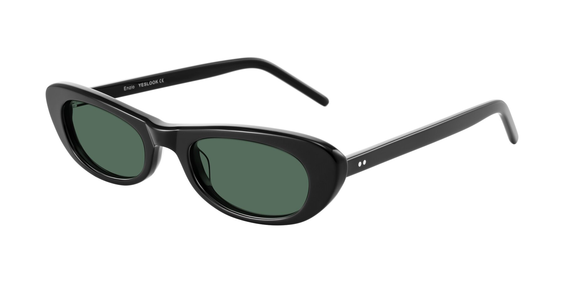 Angle of Enzio in Black with Green Polarized Lenses