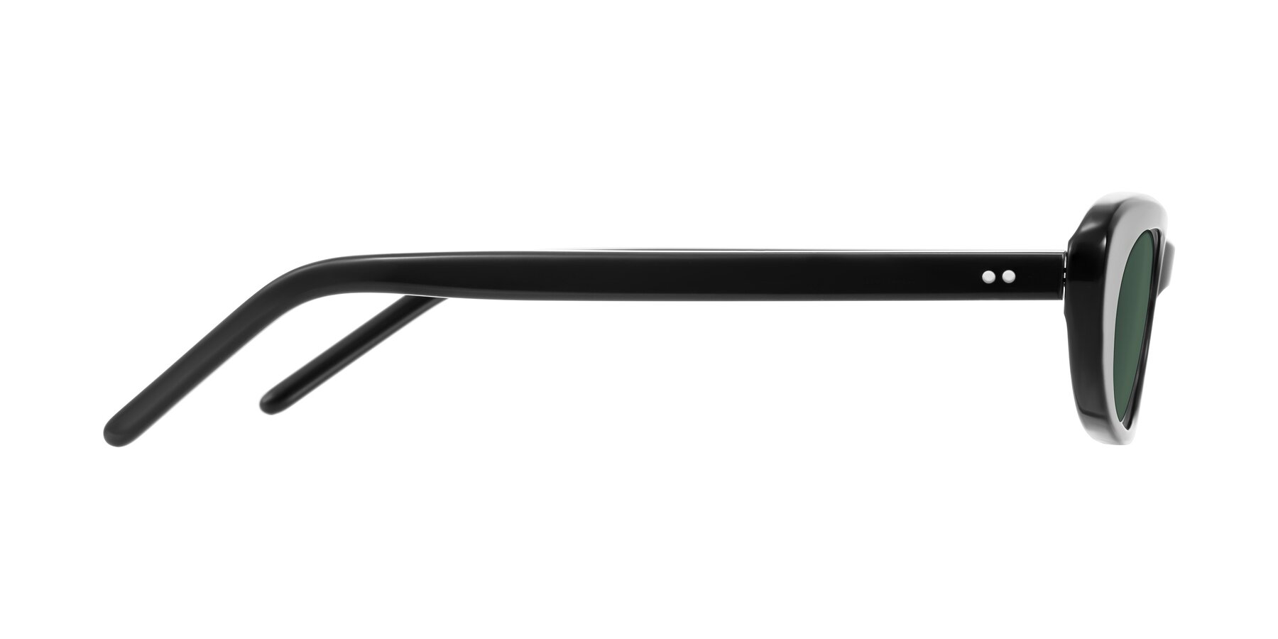 Side of Enzio in Black with Green Polarized Lenses