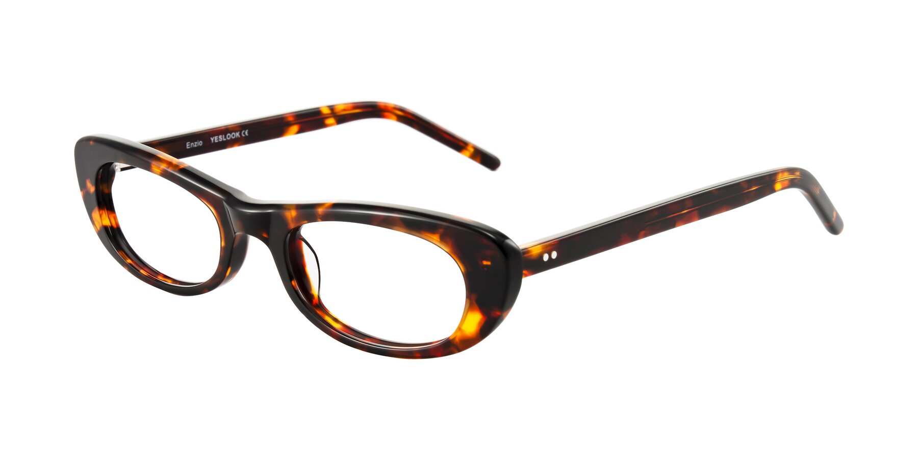 Angle of Enzio in Tortoise with Clear Eyeglass Lenses
