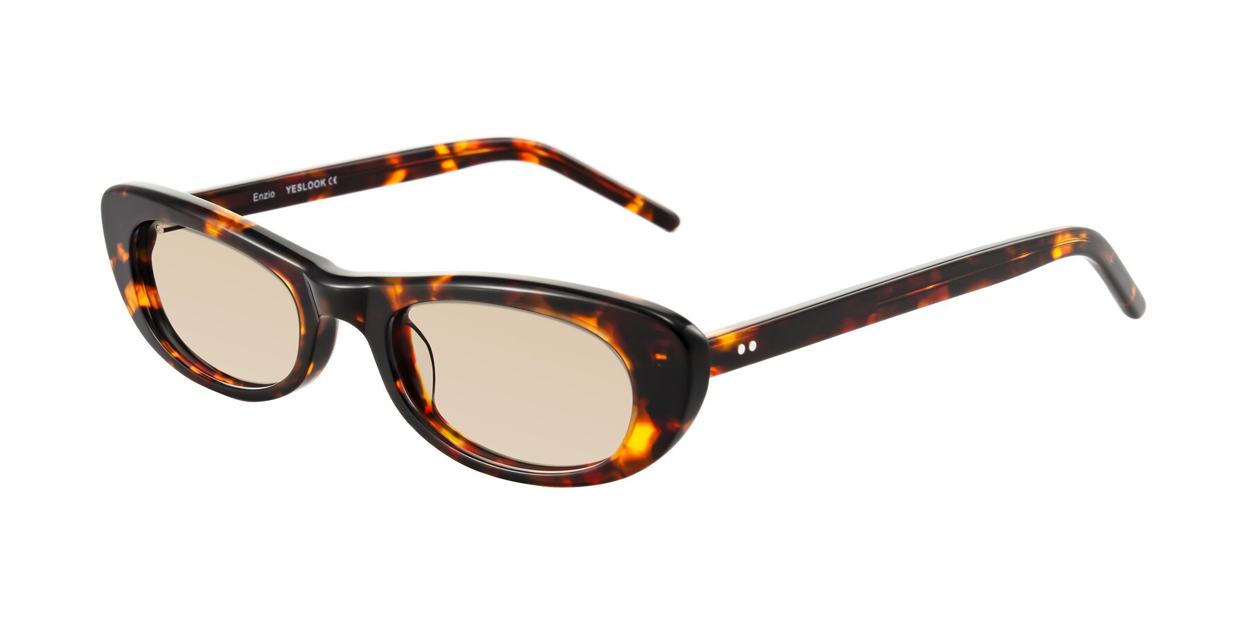 Angle of Enzio in Tortoise with Light Brown Tinted Lenses