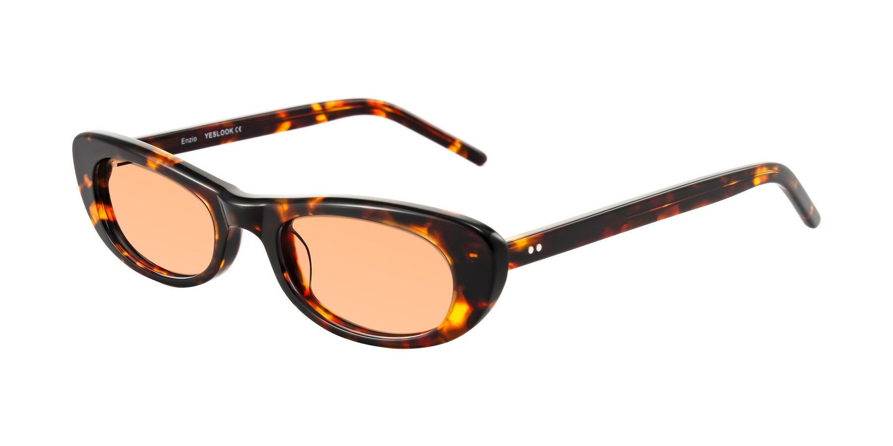 Angle of Enzio in Tortoise with Light Orange Tinted Lenses