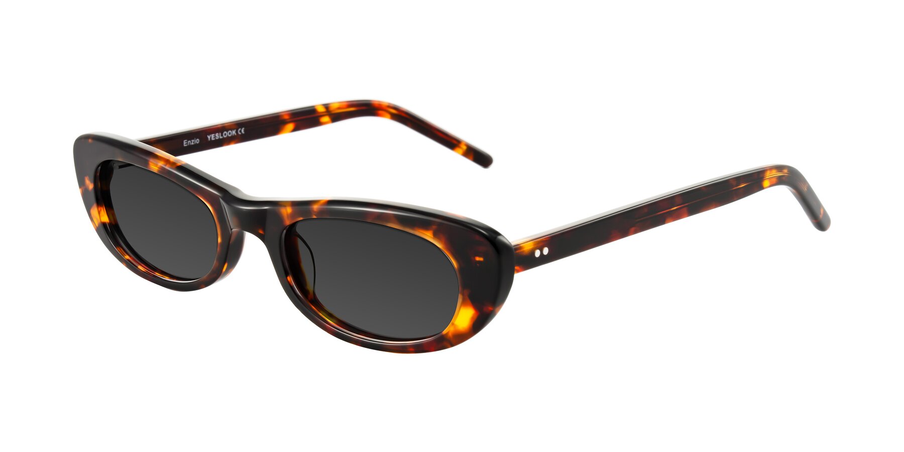 Angle of Enzio in Tortoise with Gray Tinted Lenses
