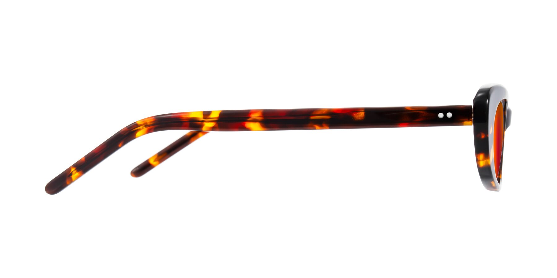Side of Enzio in Tortoise with Red Gold Mirrored Lenses