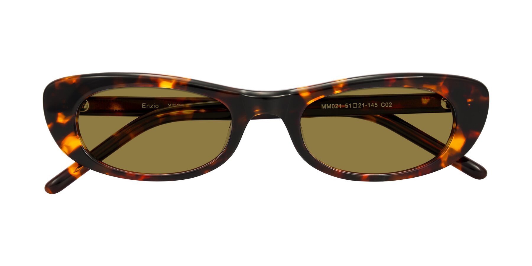 Folded Front of Enzio in Tortoise with Brown Polarized Lenses