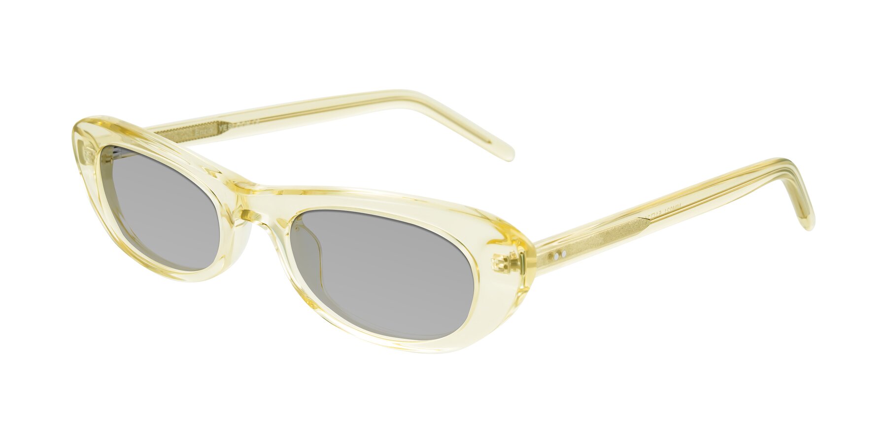 Angle of Enzio in Lime Crystal with Light Gray Tinted Lenses