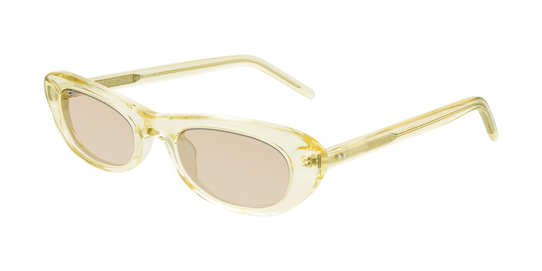 Angle of Enzio in Lime Crystal with Light Brown Tinted Lenses