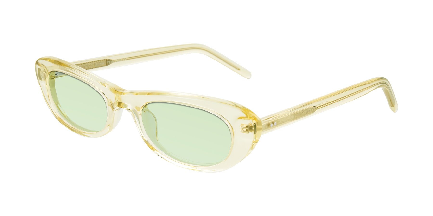 Angle of Enzio in Lime Crystal with Light Green Tinted Lenses