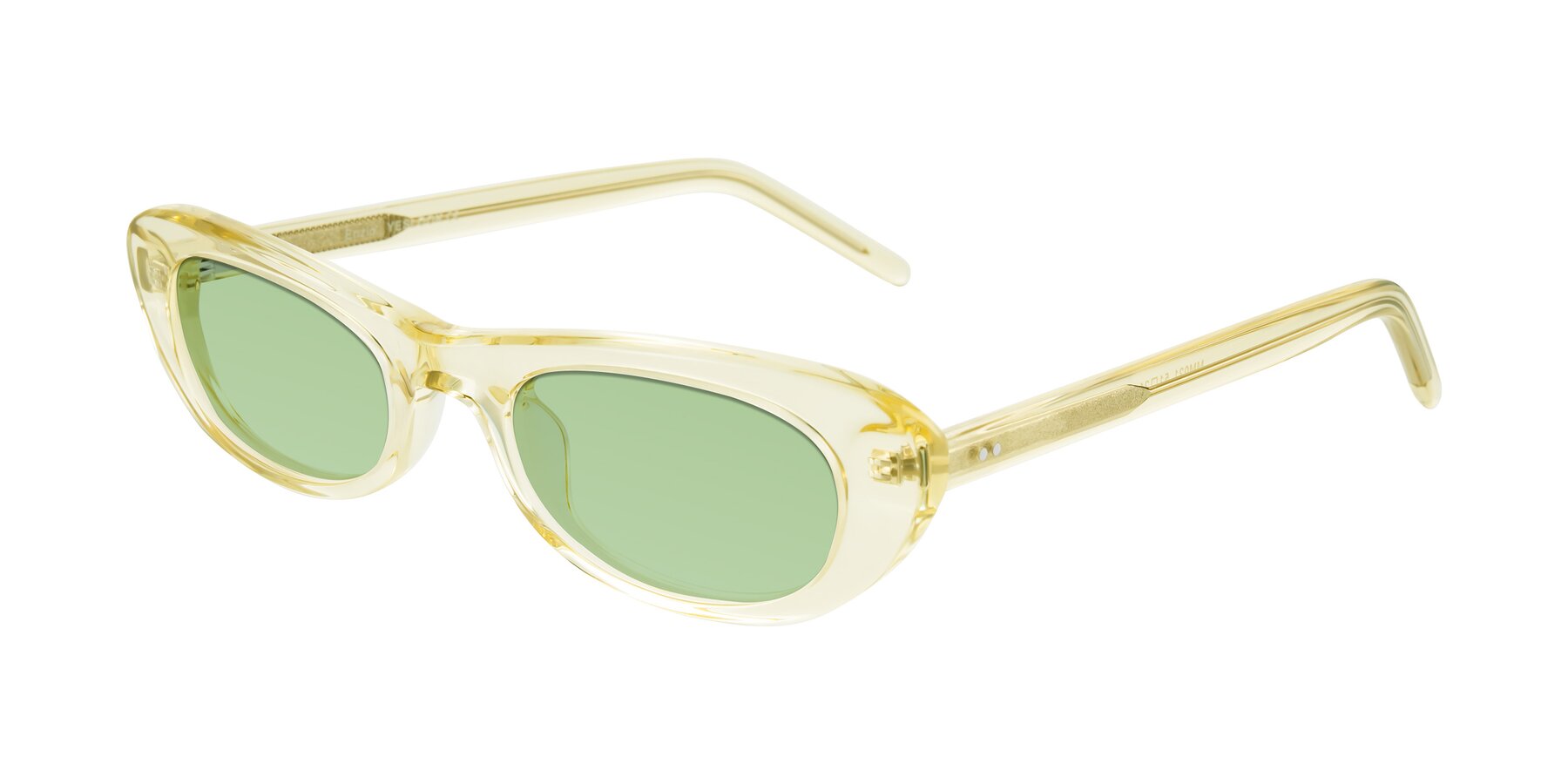 Angle of Enzio in Lime Crystal with Medium Green Tinted Lenses