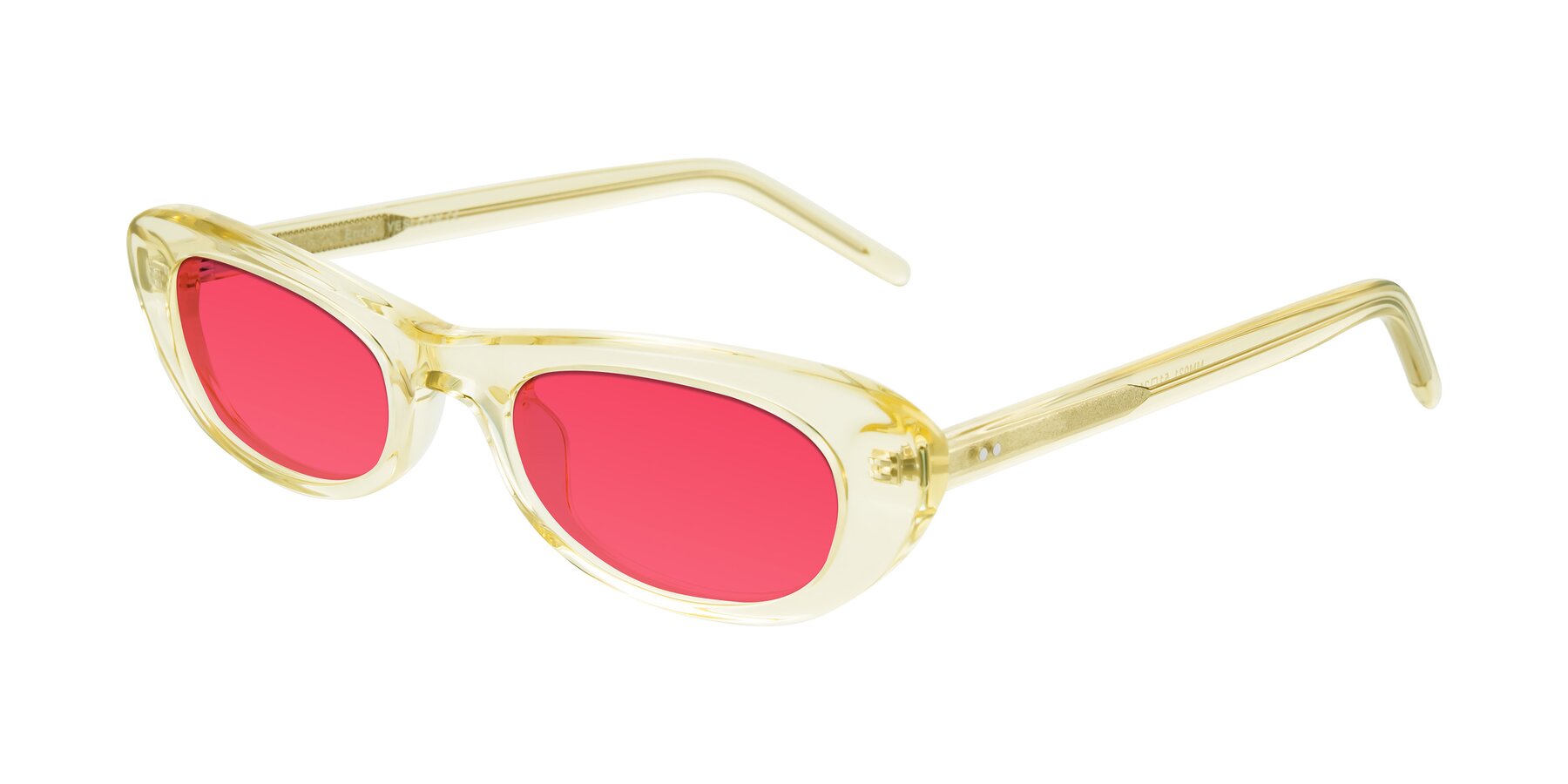 Angle of Enzio in Lime Crystal with Red Tinted Lenses