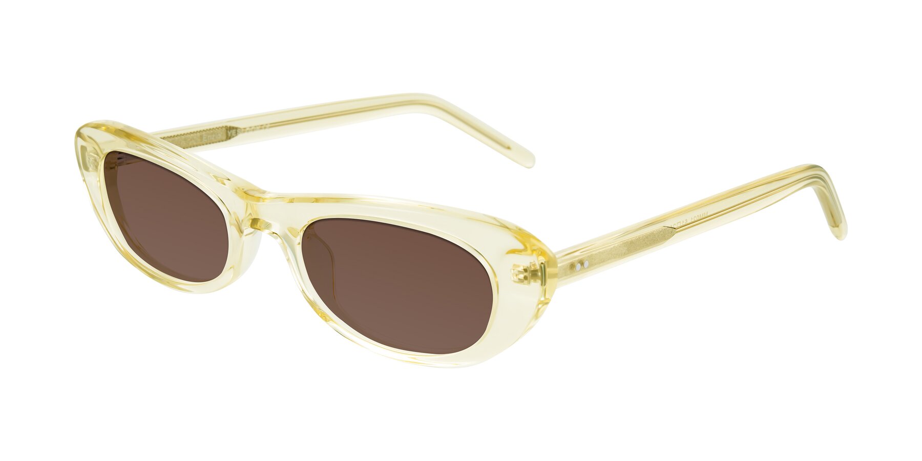 Angle of Enzio in Lime Crystal with Brown Tinted Lenses
