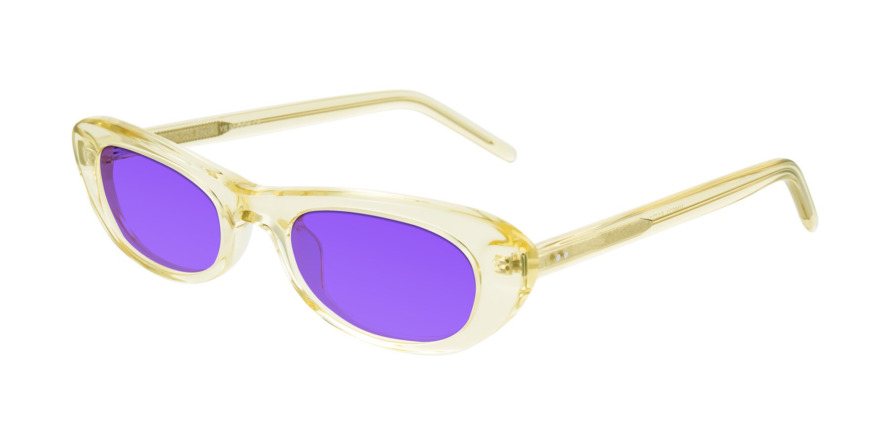 Angle of Enzio in Lime Crystal with Purple Tinted Lenses