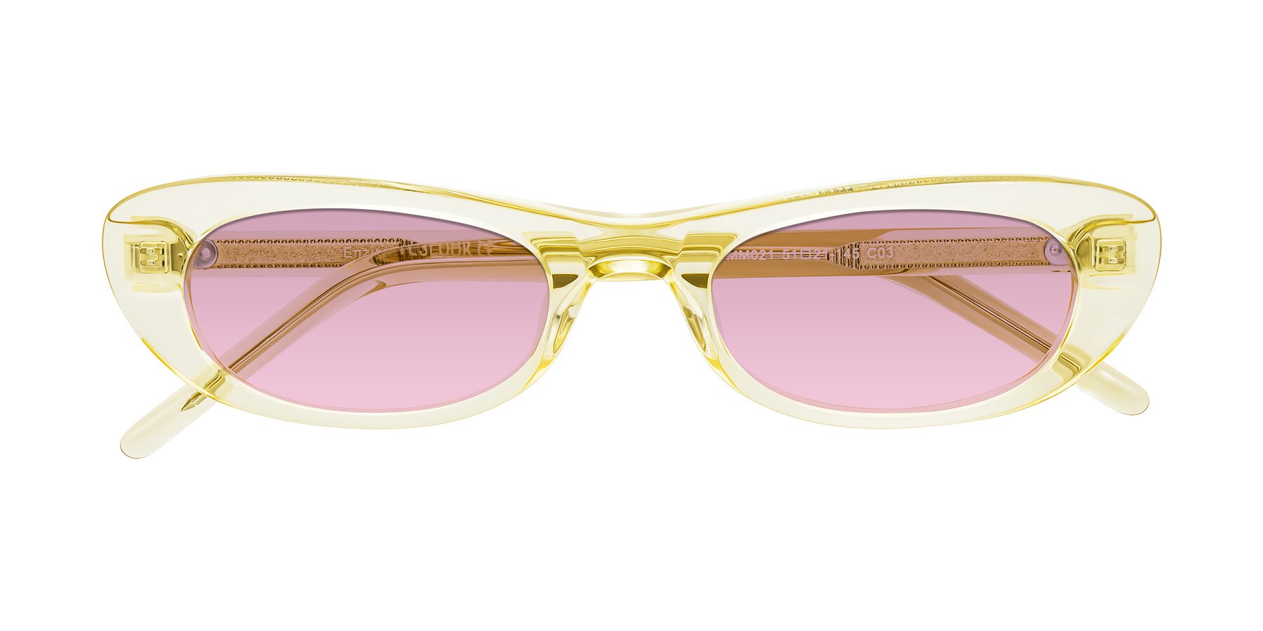 Folded Front of Enzio in Lime Crystal with Light Wine Tinted Lenses