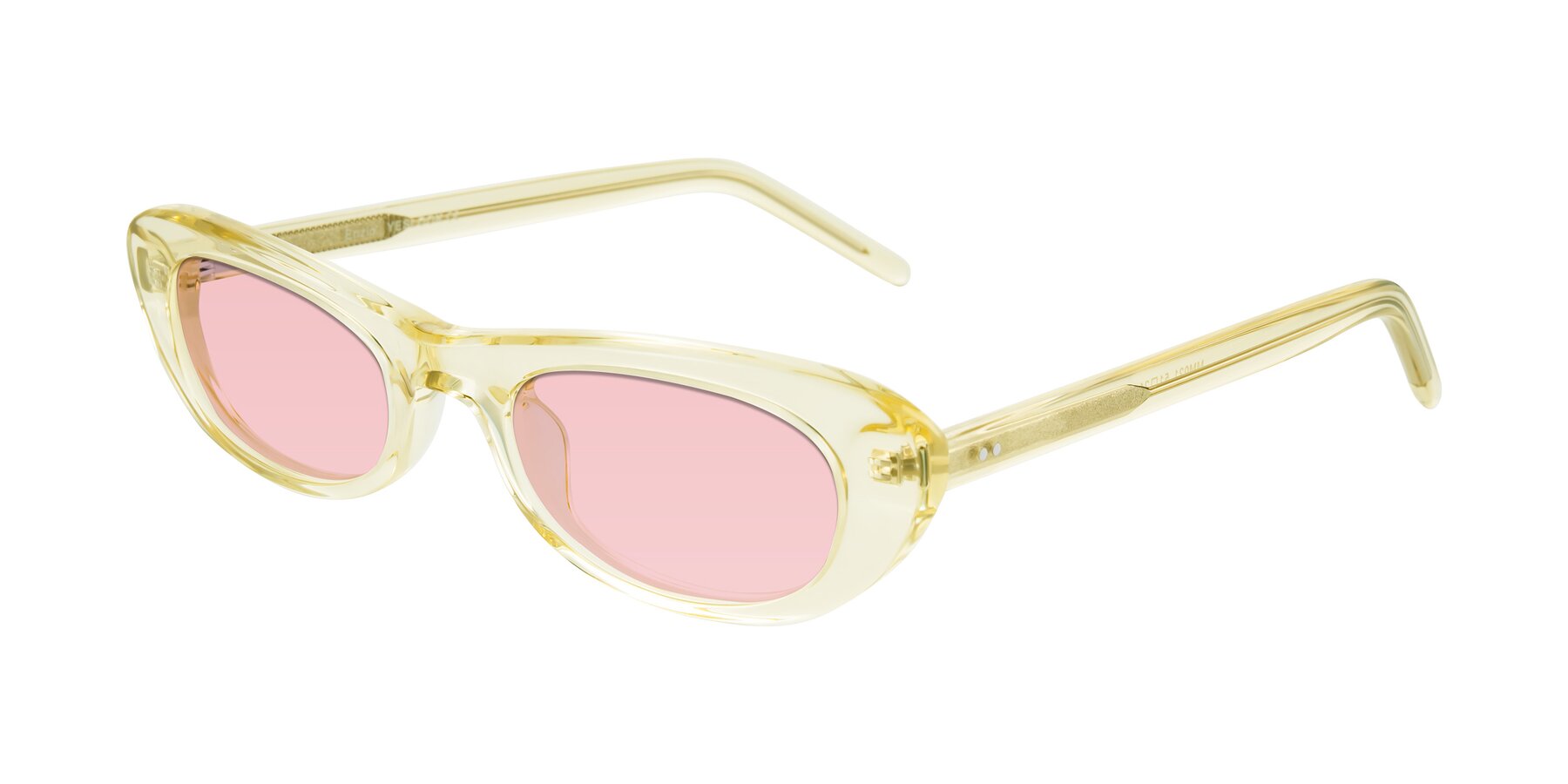 Angle of Enzio in Lime Crystal with Light Garnet Tinted Lenses