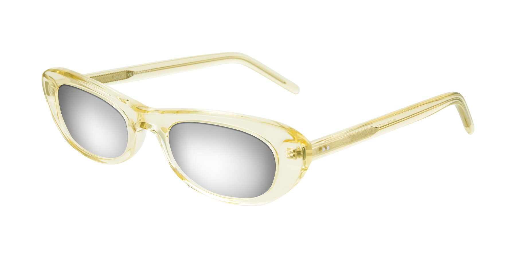 Angle of Enzio in Lime Crystal with Silver Mirrored Lenses