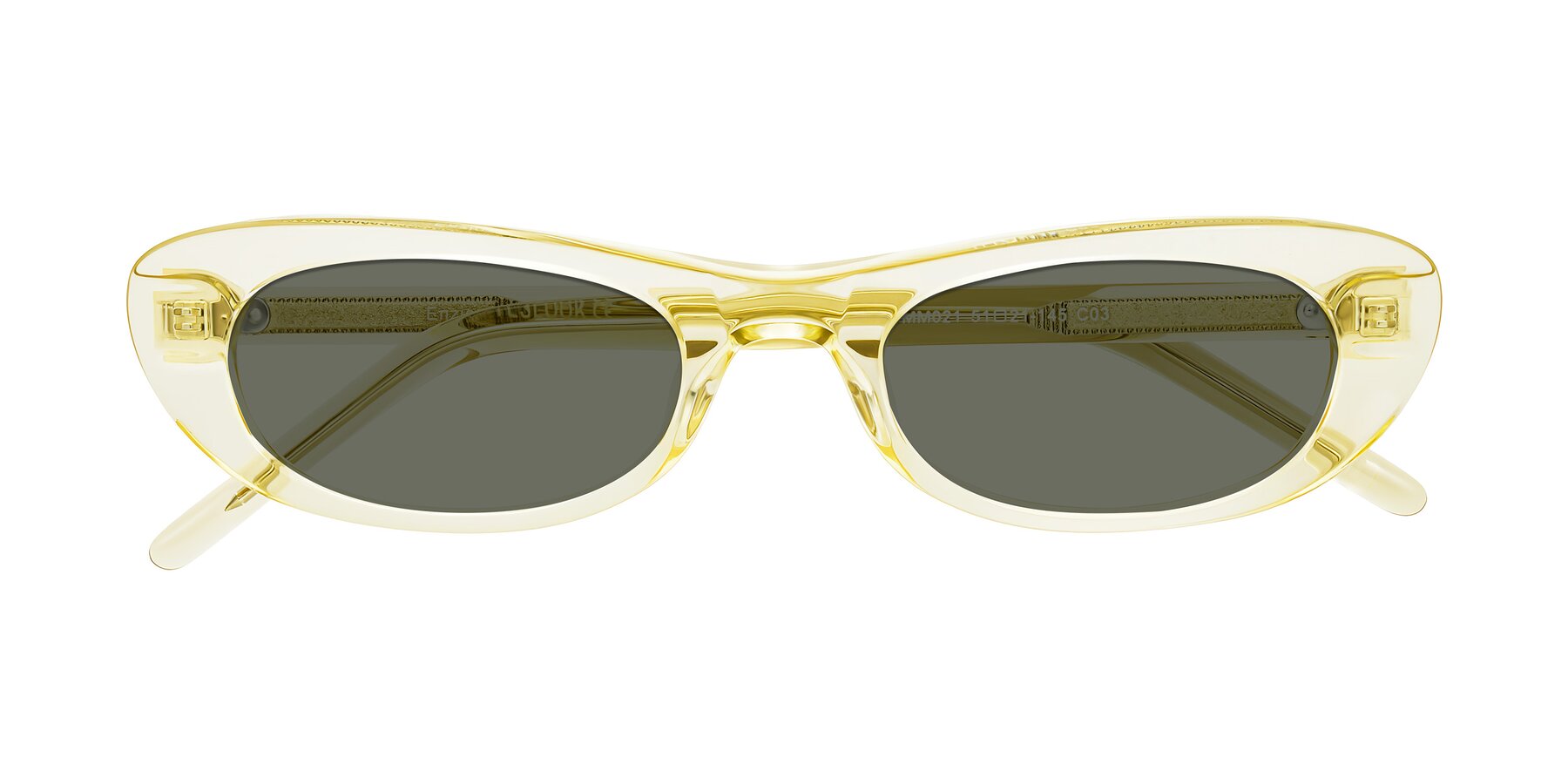 Folded Front of Enzio in Lime Crystal with Gray Polarized Lenses