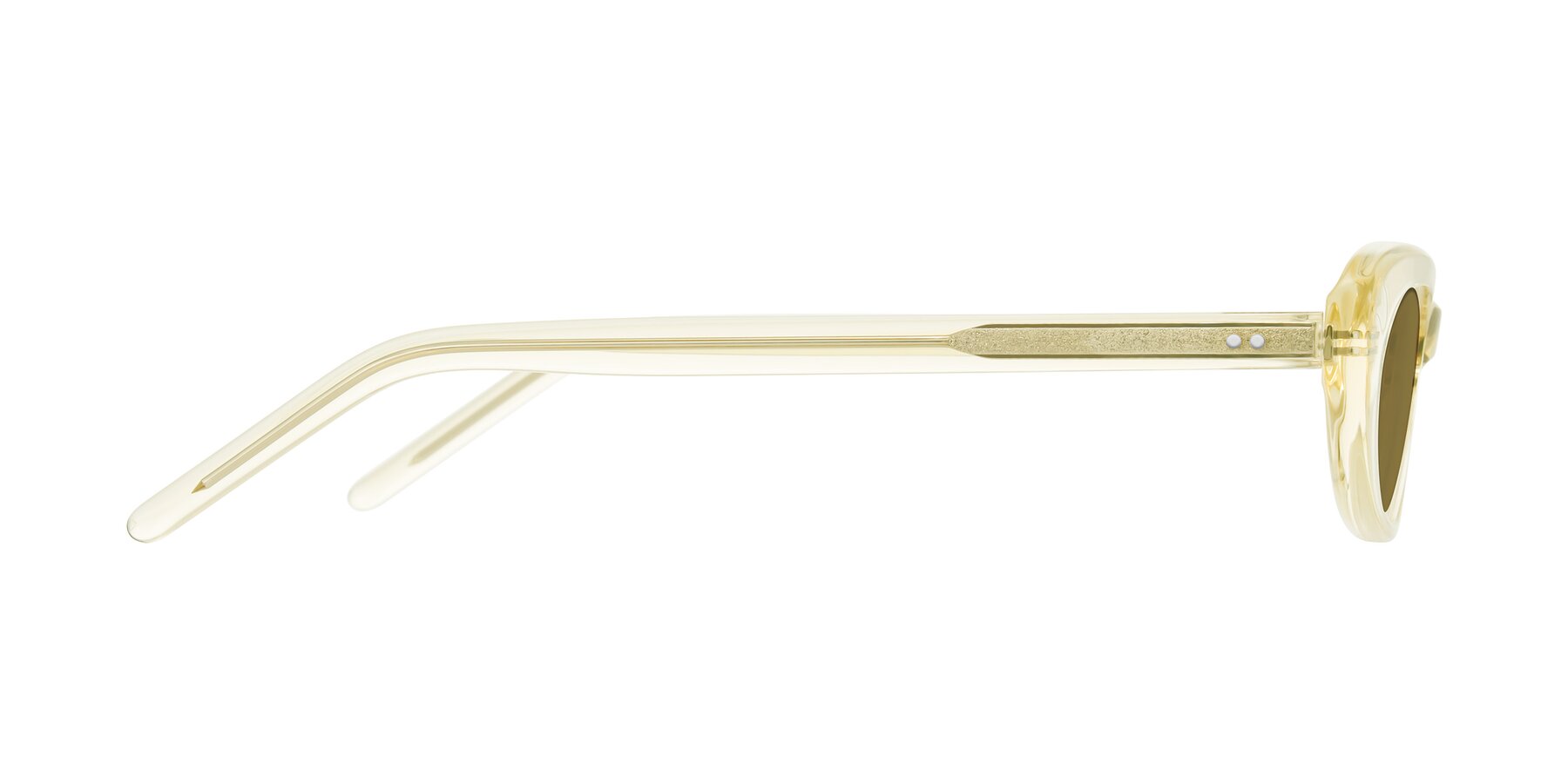 Side of Enzio in Lime Crystal with Brown Polarized Lenses