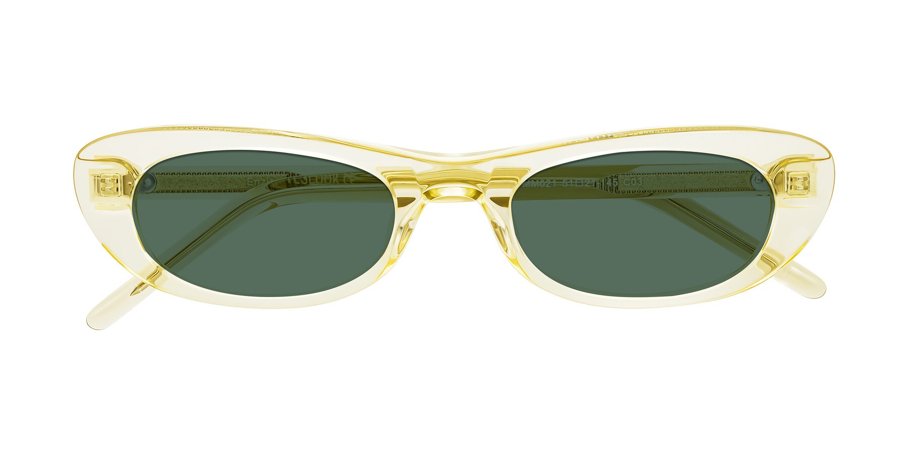 Folded Front of Enzio in Lime Crystal with Green Polarized Lenses