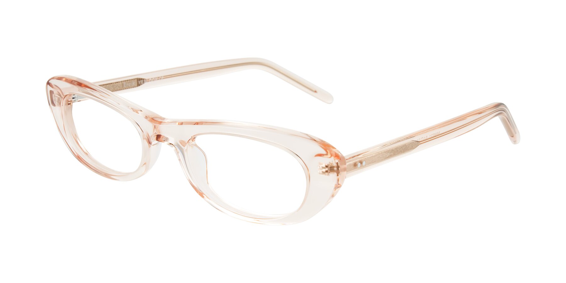 Angle of Enzio in Rose Crystal with Clear Eyeglass Lenses