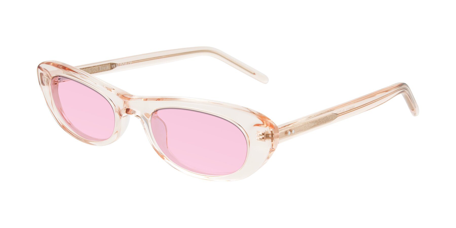 Angle of Enzio in Rose Crystal with Light Pink Tinted Lenses