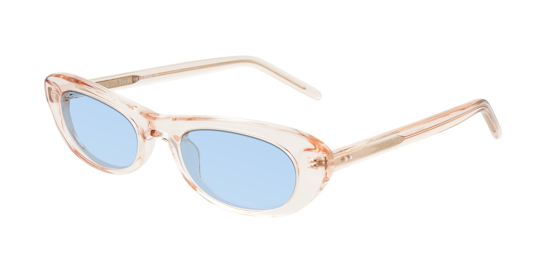 Angle of Enzio in Rose Crystal with Light Blue Tinted Lenses