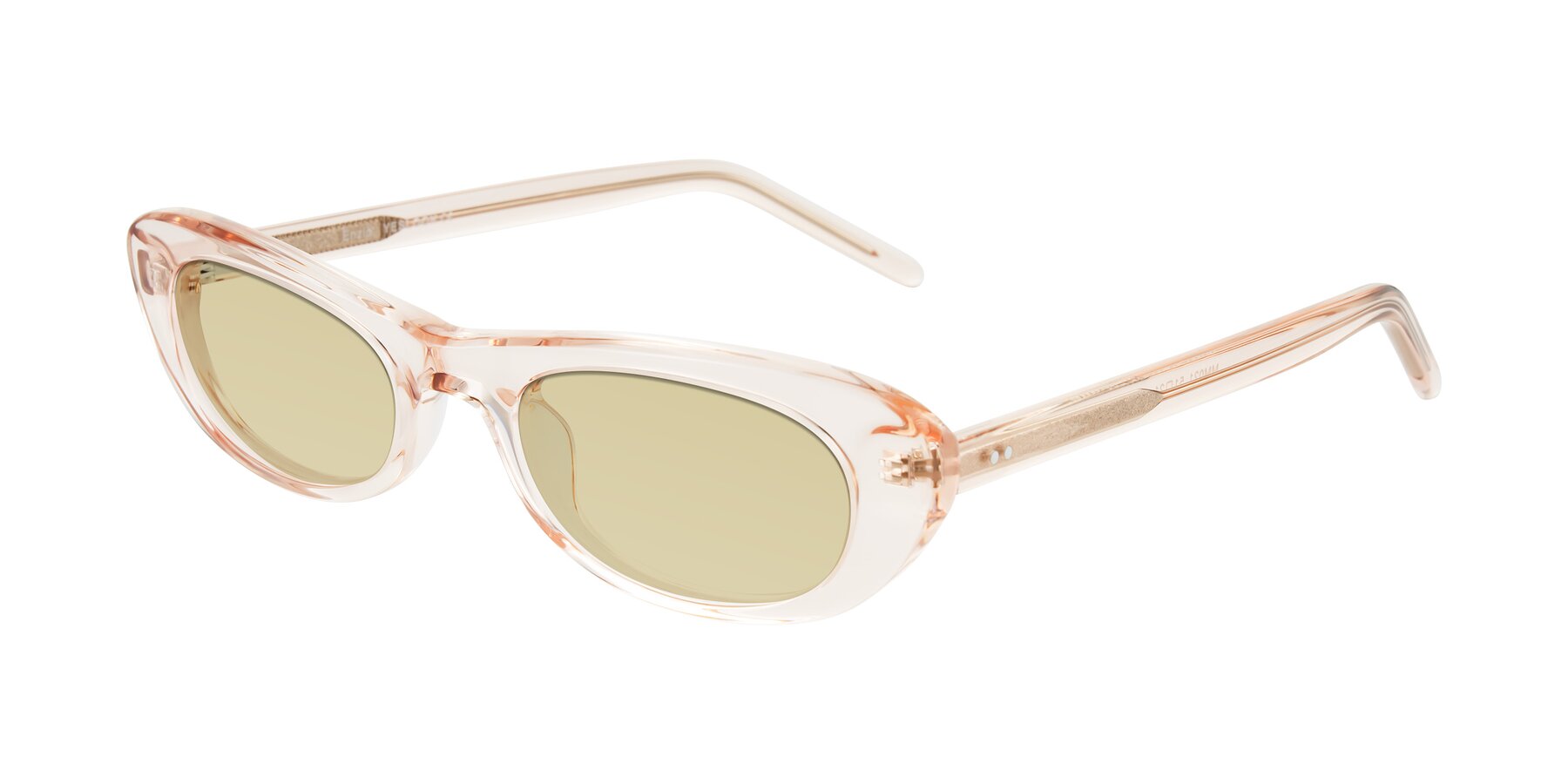 Angle of Enzio in Rose Crystal with Light Champagne Tinted Lenses