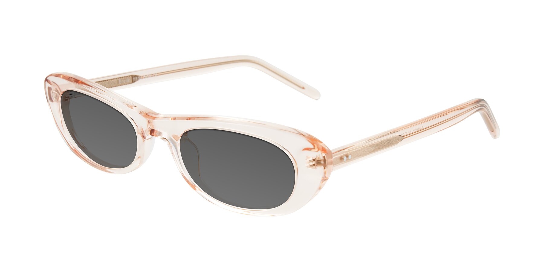 Angle of Enzio in Rose Crystal with Medium Gray Tinted Lenses