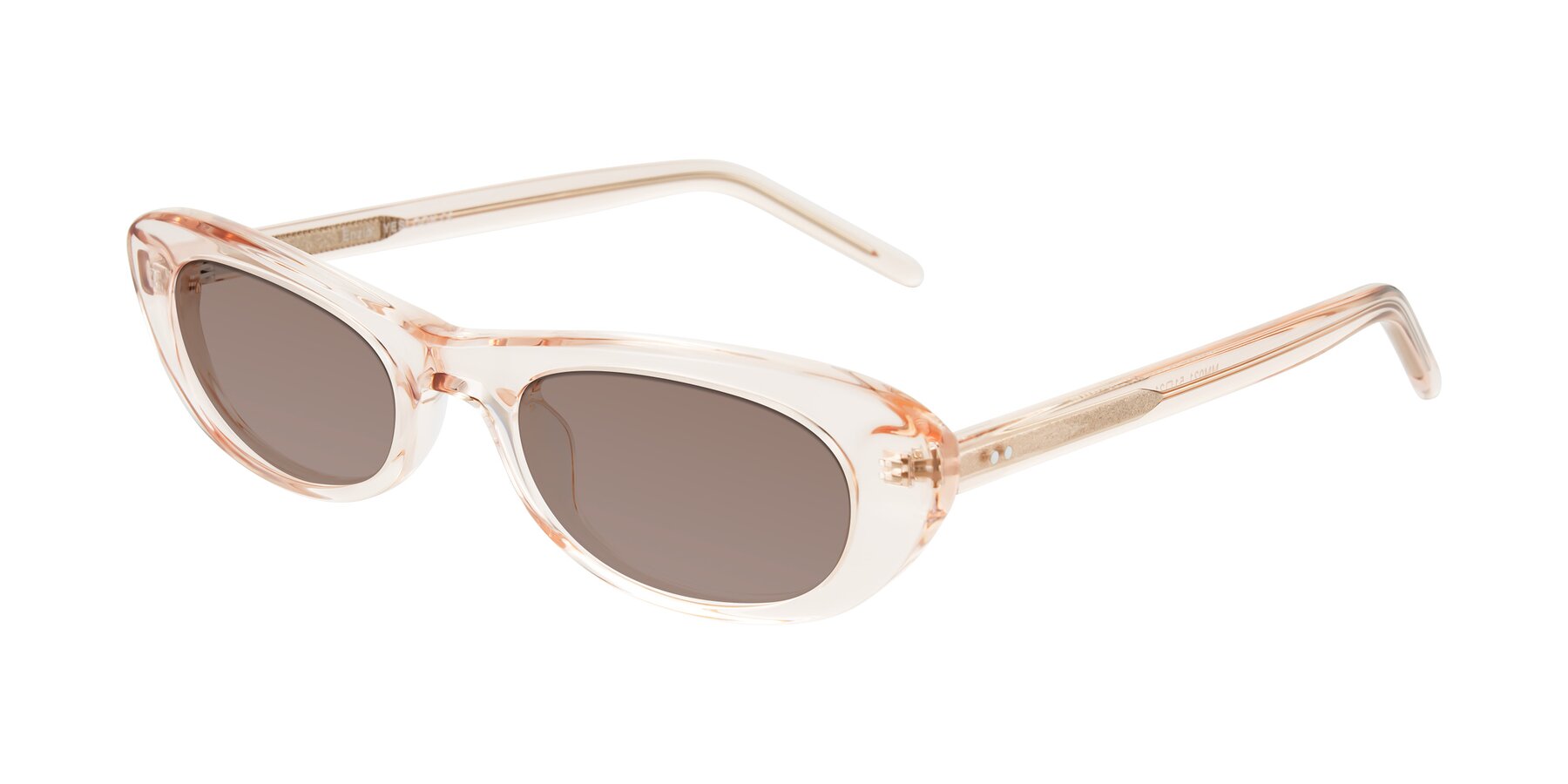 Angle of Enzio in Rose Crystal with Medium Brown Tinted Lenses