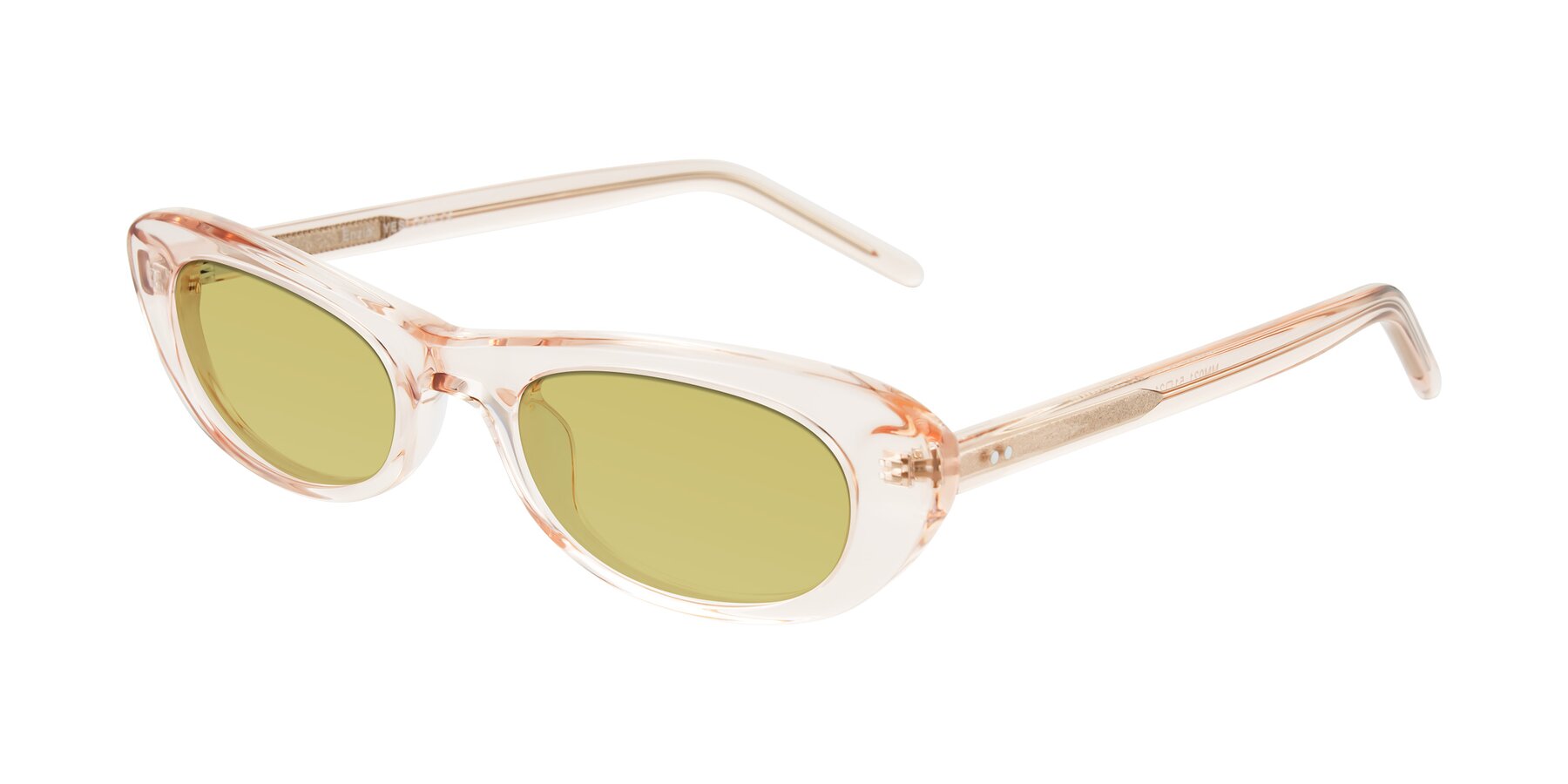 Angle of Enzio in Rose Crystal with Medium Champagne Tinted Lenses