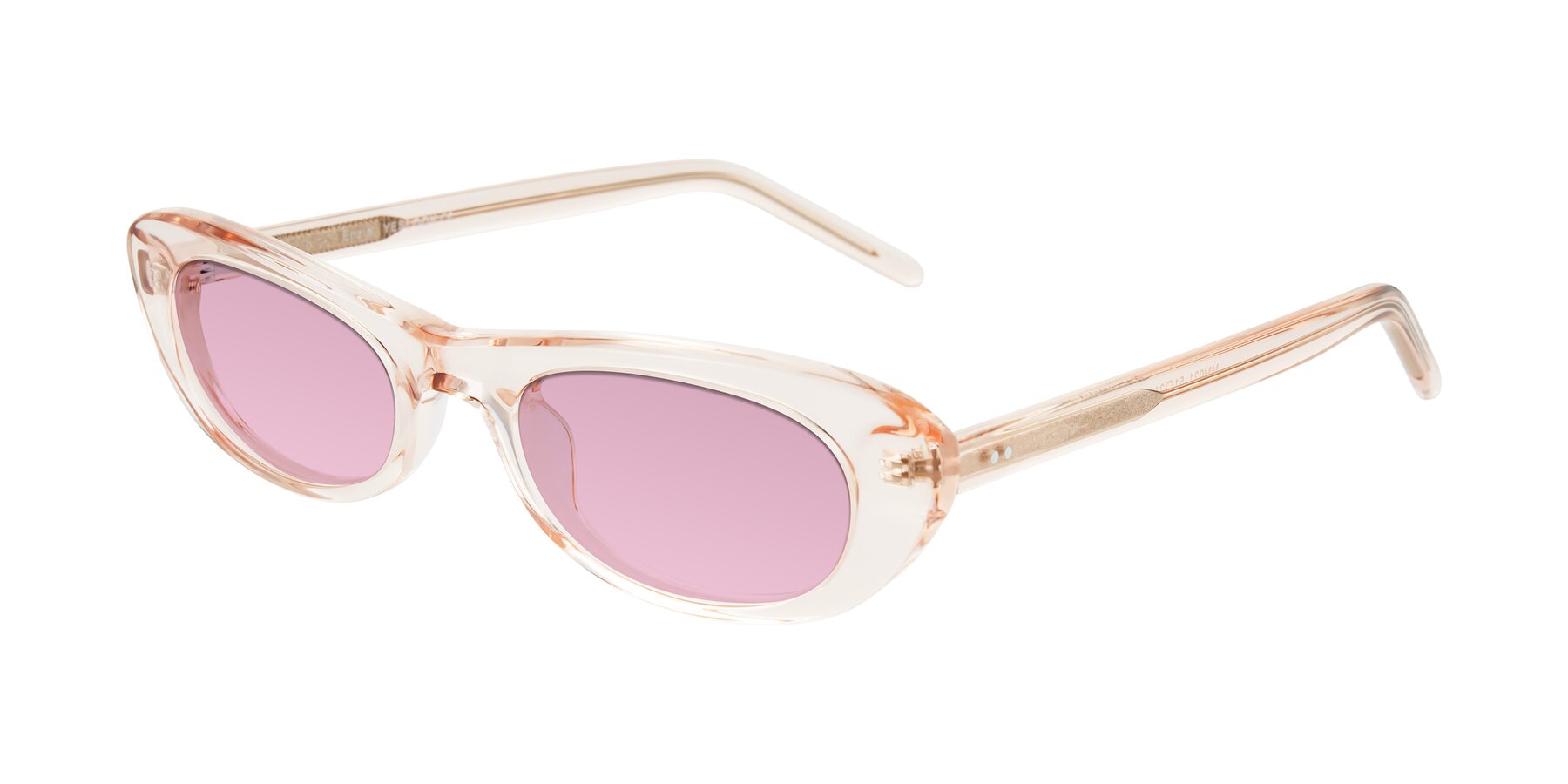 Angle of Enzio in Rose Crystal with Light Wine Tinted Lenses