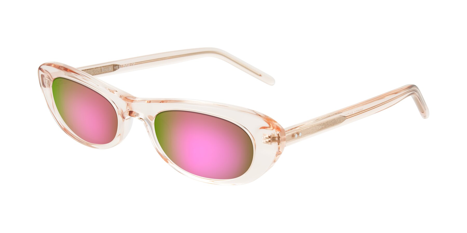 Angle of Enzio in Rose Crystal with Pink Mirrored Lenses