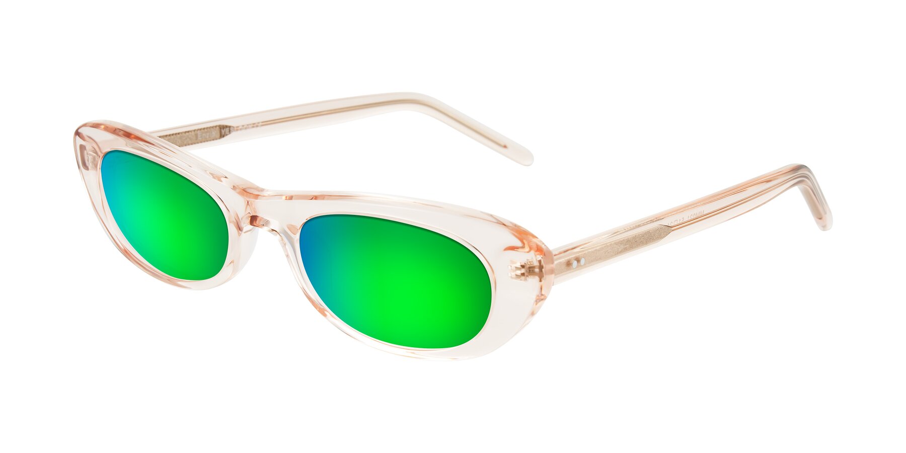 Angle of Enzio in Rose Crystal with Green Mirrored Lenses