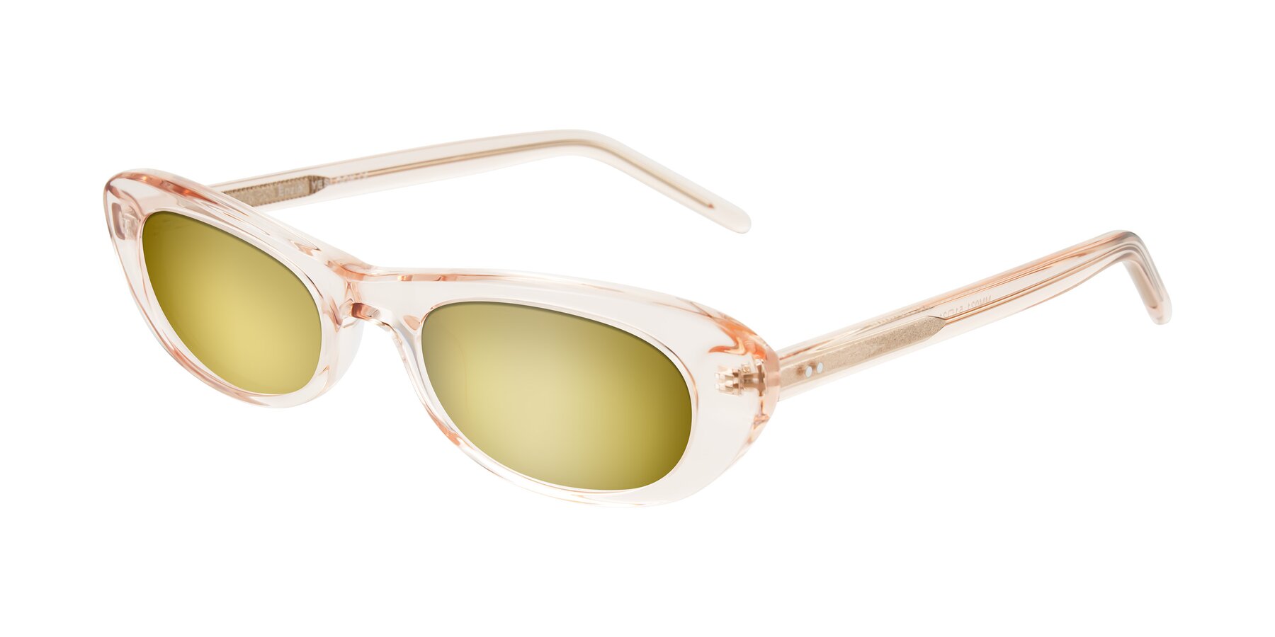 Angle of Enzio in Rose Crystal with Gold Mirrored Lenses