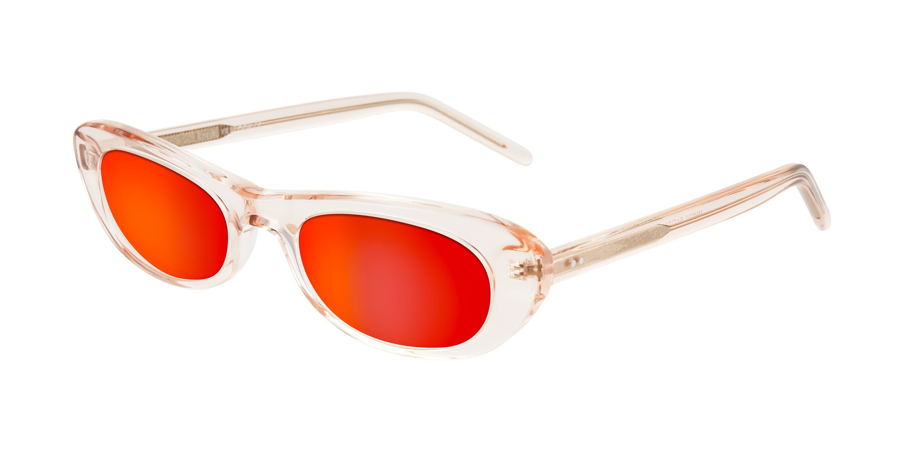 Angle of Enzio in Rose Crystal with Red Gold Mirrored Lenses