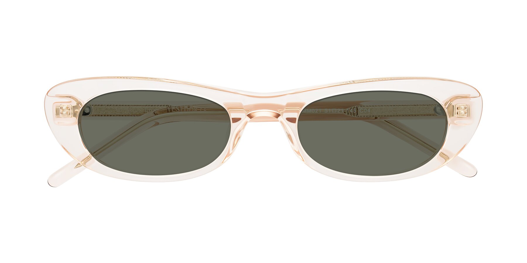 Folded Front of Enzio in Rose Crystal with Gray Polarized Lenses