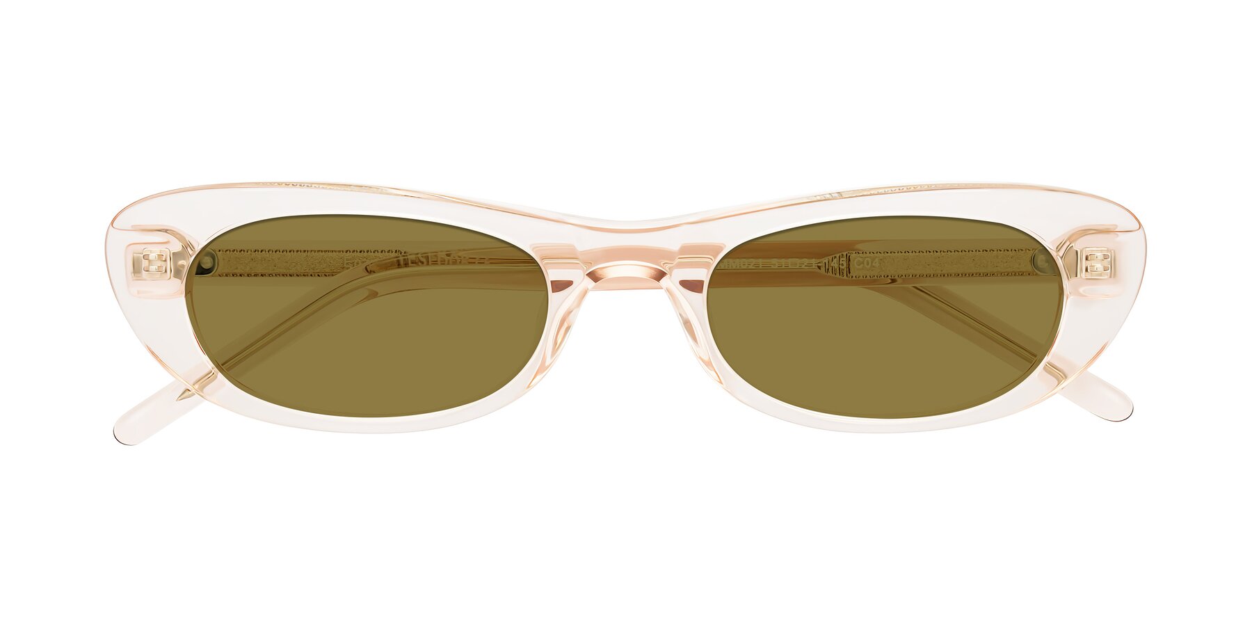 Folded Front of Enzio in Rose Crystal with Brown Polarized Lenses