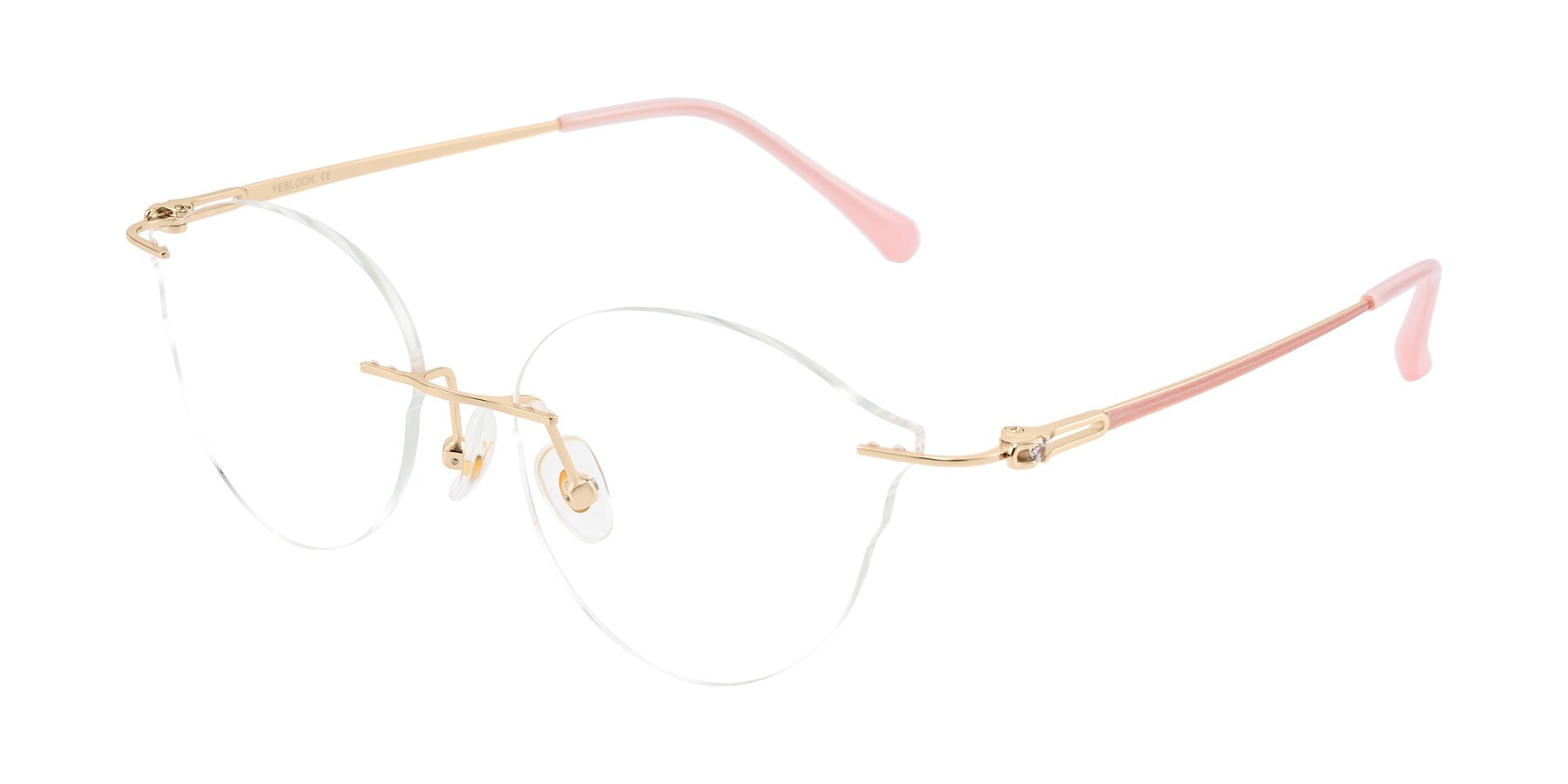 Angle of Barlow in Rose Gold/Pink with Clear Reading Eyeglass Lenses
