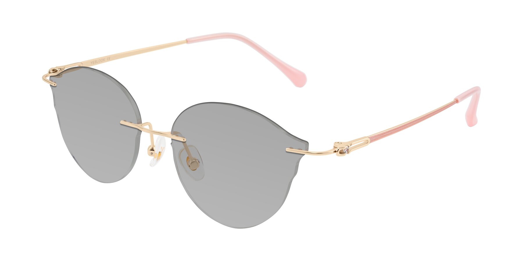 Angle of Barlow in Rose Gold/Pink with Light Gray Tinted Lenses