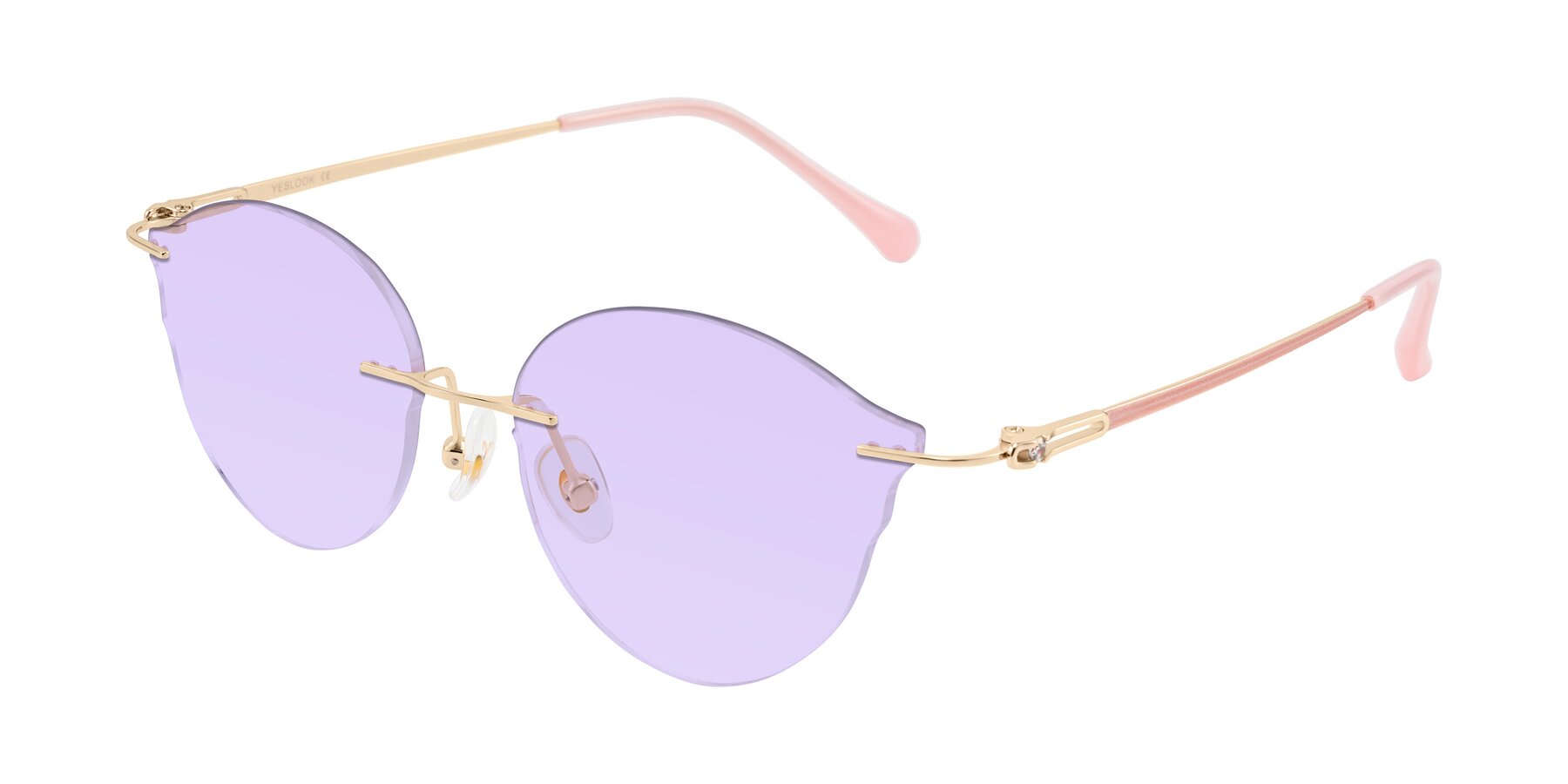 Angle of Barlow in Rose Gold/Pink with Light Purple Tinted Lenses