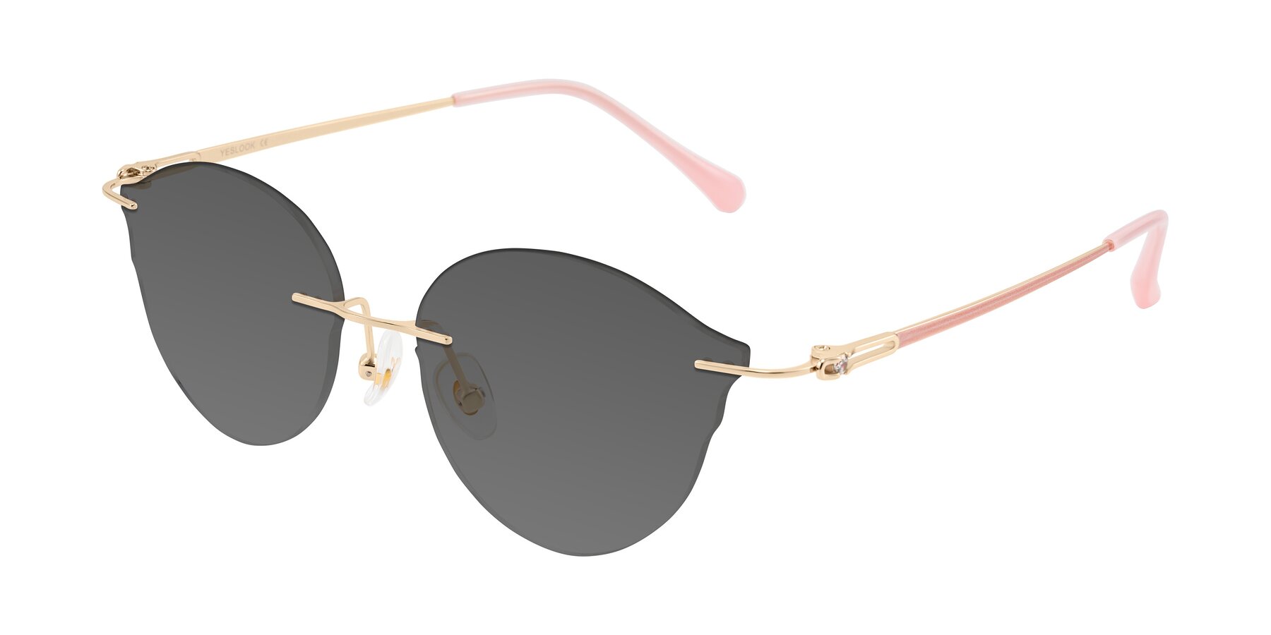 Angle of Barlow in Rose Gold/Pink with Medium Gray Tinted Lenses