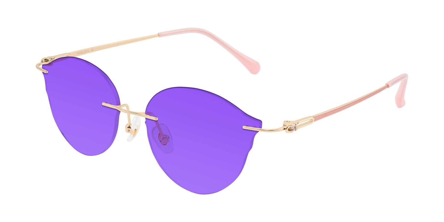 Angle of Barlow in Rose Gold/Pink with Purple Tinted Lenses