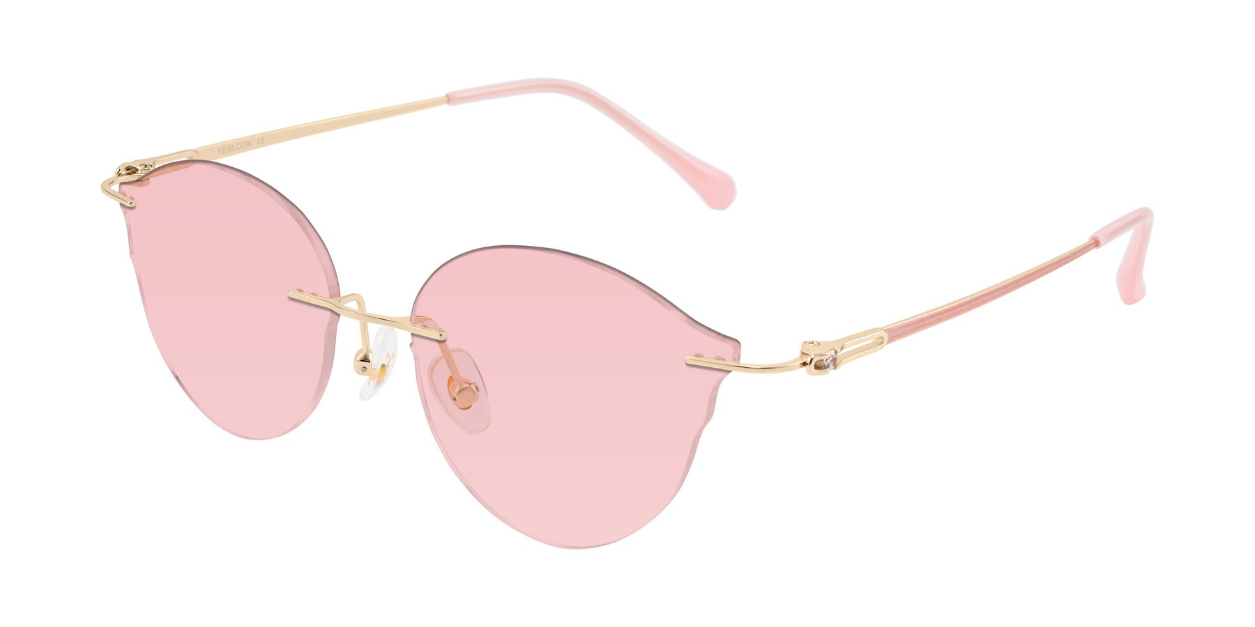 Angle of Barlow in Rose Gold/Pink with Light Garnet Tinted Lenses