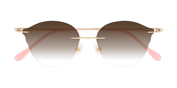Front of Barlow in Rose Gold/Pink