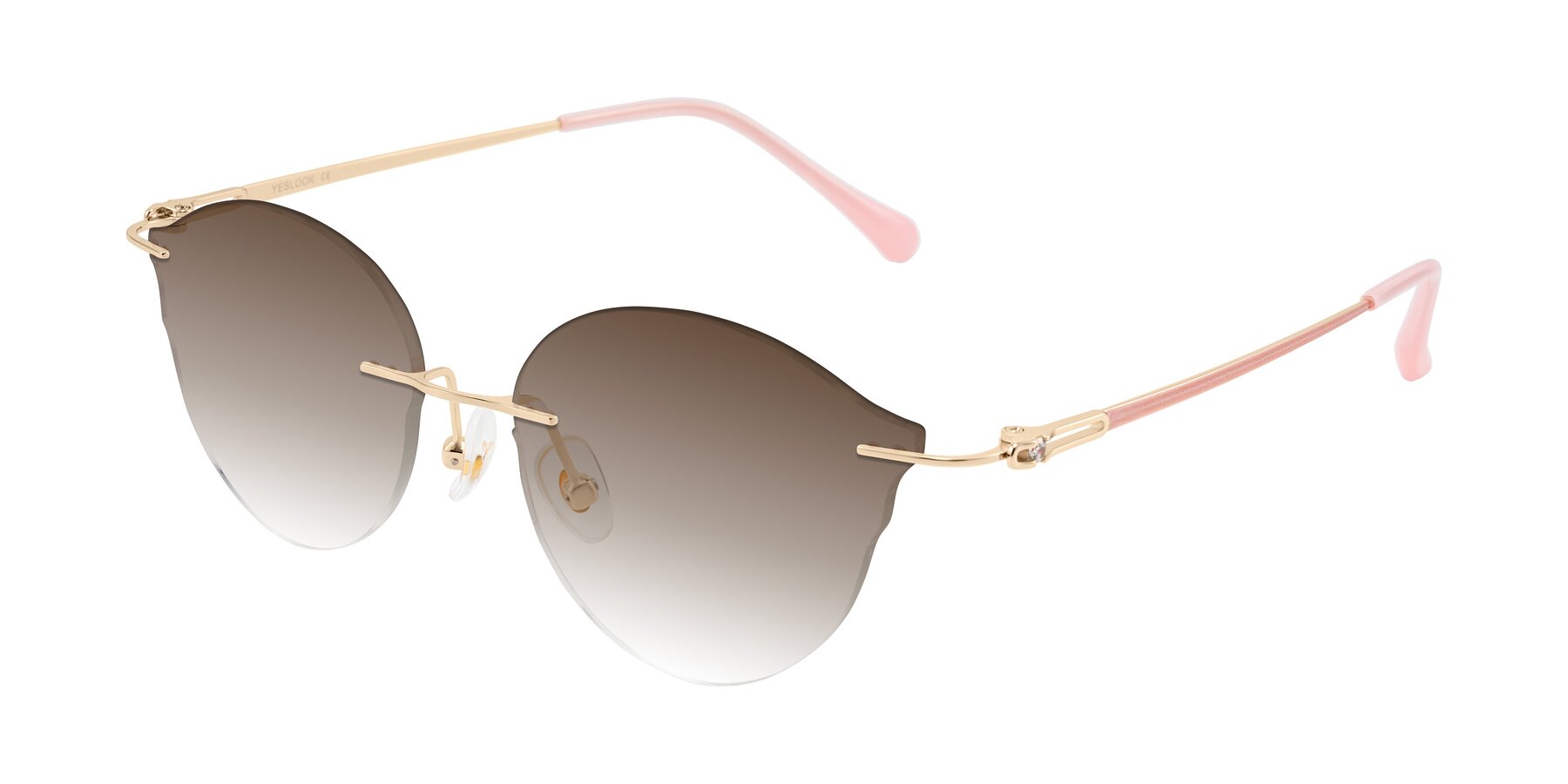 Angle of Barlow in Rose Gold/Pink with Brown Gradient Lenses
